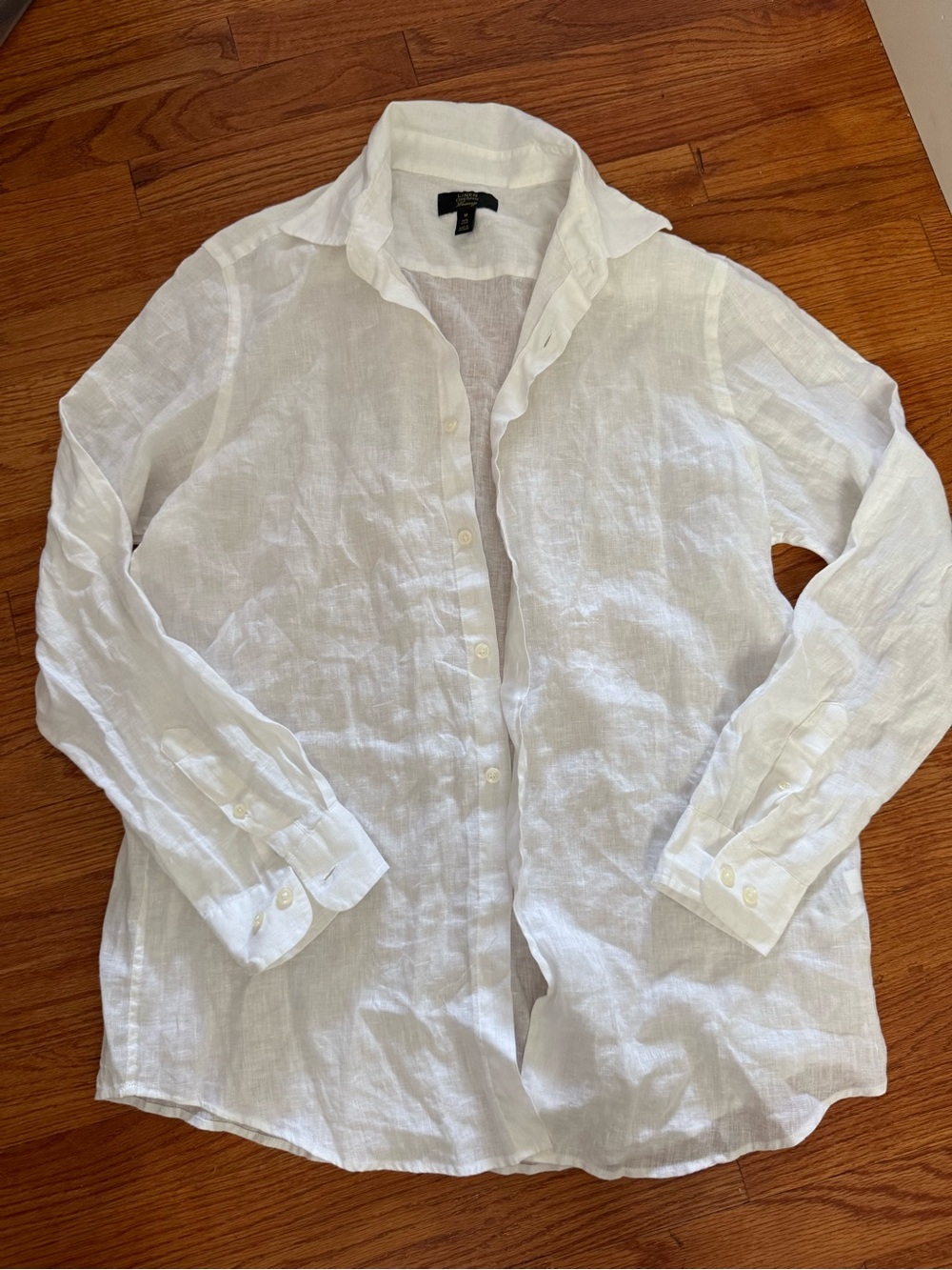 Mens Linen Shirt Medium White Club Room Luxury Collar European Summer Resort